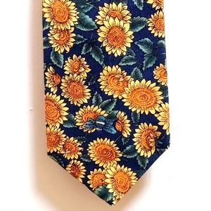 Beans Mcgee Tie Sunflower Print Necktie Bees Bumble Bee Mens Office